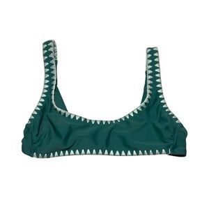 Xhilaration Teal Bikini Top with White Trim